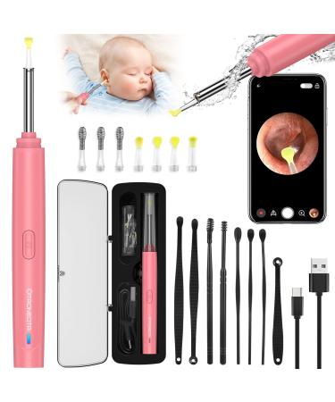 OTAONEOTA Ear Wax Removal Tool Ear Cleaner with 1296P FHD Camera Ear Cleaning Kit with Lights and Built-in WiFi Compatible with iPhone iPad and Android(Red)