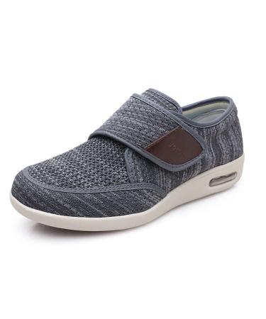 Diabetic Shoes for Man Swollen Feet Diabetic Edema Boots Slippers Unisex Adjustable Surgical Orthopaedic Shoe for Edema Arthritis Fasciitis Swollen Feet ( Color : Deepgrey Foot length : 12 )
