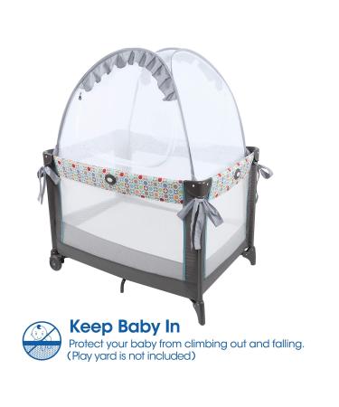 Minnebaby Pack N Play Tent - Safety Mesh Canopy for Mini Crib - Keep Baby Secure, Breathable Cover Against Climbing Out, Cats, and Mosquitoes - Buy Online on GoSupps.com