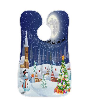 Christmas Tree Snowman Beard Bib Apron - Waterproof Non-Stick Grooming Cloth for Men | Perfect Shaving & Trimming Gift with 2 Suction Cups - Buy Online on GoSupps.com