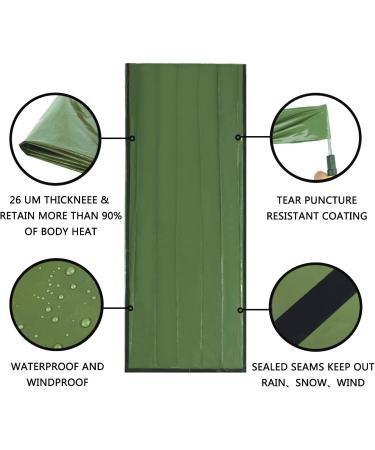 Delmera Emergency Sleeping Bag - Lightweight Waterproof Thermal Survival Gear for Outdoor Adventure - 2 Pack (Orange/Green) - Buy Online on GoSupps.com