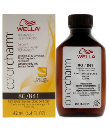 Wella ColorCharm Permanent Liquid Hair Color for Gray Coverage 8G Light Gold Blonde