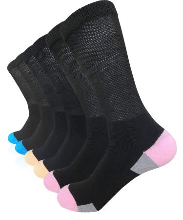 SYOLLAVE Womens Diabetic Athletic Crew Socks Non Binding Extra Wide bariatric Socks for Large Size Lympaedema Edema Swollen Foot