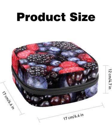 Portable Menstrual Bag for Women & Teens - Blueberry Raspberry Sanitary Napkin Storage - Perfect for Menstrual Cups - Buy Online on GoSupps.com