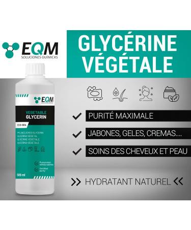 EQM ECO-904 Vegetable Glycerine 500 ml Purity 99.5% Glycerol 100% Natural Natural Moisturizer for Hair and Skin Ideal for Soaps Shampoos and Creams. - Buy Online on GoSupps.com