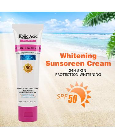 Relief Sun Organic Sunscreen SPF50 - Lightweight Oil-Free Kojic Acid & Collagen Face Cream for Acne Prone Skin - Non-Greasy Moisturizer for Face & Body (50ml - Buy Online on GoSupps.com