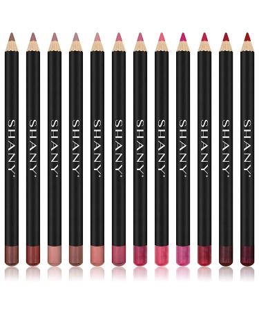 SHANY Vegan Dreamy Dozen Matte Lip Liner Set - 12 Long-Lasting Velvet Lipstick Pencils in Various Shades - Buy Online on GoSupps.com