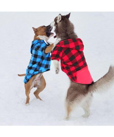 Sbayool Dog Hoodie Set - Casual Plaid Design with Zipper Pocket - Red/Blue - 2XL - Buy Online on GoSupps.com