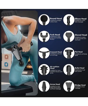 Deep Tissue Percussion Massage Gun - 10 Heads, 30 Speeds for Athletes - Buy Online on GoSupps.com