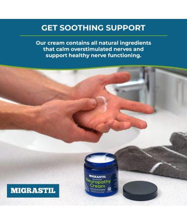 Basic Vigor Migrastil Neuropathy Relief Cream - Extra Strength for Feet Legs & Hands | Vegan Cruelty-Free Non-Greasy Cooling Effect (4 oz) - Made in USA - Buy Online on GoSupps.com