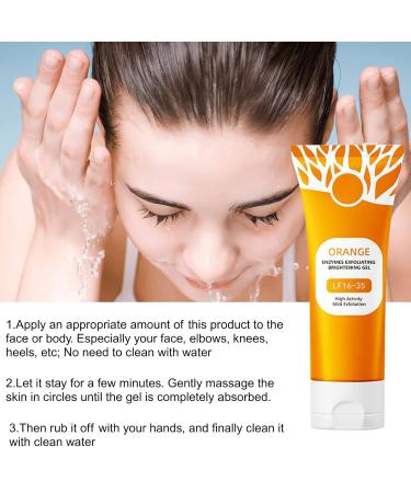2Pcs Orange Exfoliating Gel Scrub for Face & Body Deep Pore Cleansing Exfoliant to Remove Blackheads Moisturizing & Gentle for All Skin Types - Buy Online on GoSupps.com