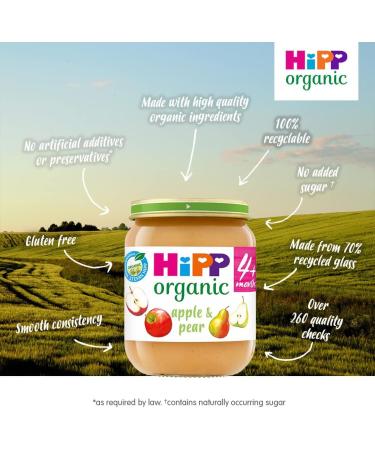 HiPP Organic Apple Pear Baby Food Jar 4+ Months 125g | Buy Online Now - Buy Online on GoSupps.com