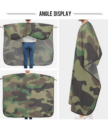 Visesunny Army Green Camouflage Barber Cape - Water-Resistant Hair Cutting Apron & Anti-Static Hairdressing Bib - Buy Online on GoSupps.com
