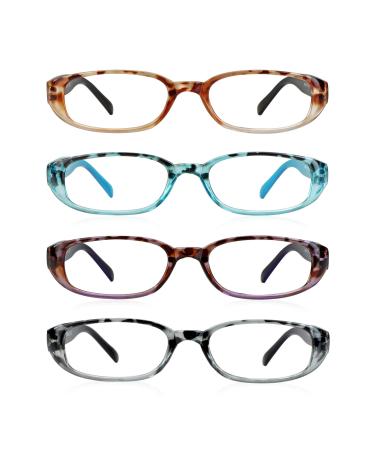 LifeArt 4 Pairs Reading Glasses Blue Light Blocking Glasses Computer Reading 4key001_color 1.5 x