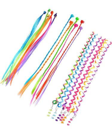 KEYRI 36 PCS Hair Extensions for Kids Clip in Coloured Hair Extensions Kids Rainbow Hair Extensions Clips for Girls Hair Braids Hair Styling Twister Clips Hair Accessories for Girls Women (36 Pieces) - Buy Online on GoSupps.com