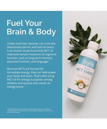 BRAINMD Dr Amen Brain MCT Energy - 16 fl oz - Energy Support for Brain & Body - Improves Focus & Satiety - Clean & Fast Acting - Gluten Free - 31 Servings - Buy Online on GoSupps.com
