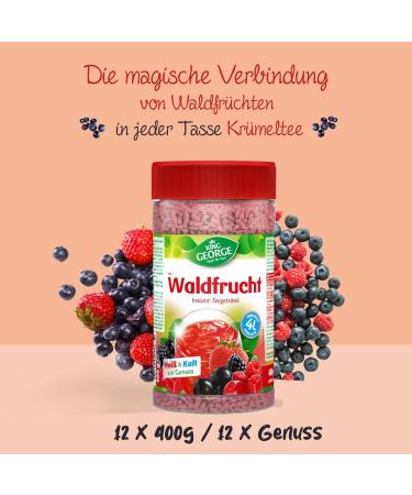 KING GEORGE - Boisson th instantan e aux fruits des bois 12 x 400 g la baie des bois Boisson instantan e avec vitamine C - Pack avantageux de th miettes - Boisson en poudre boisson - Buy Online on GoSupps.com