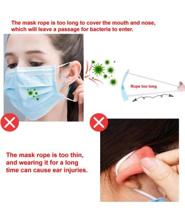 200PCS Adjustable Black & White Face Mask Elastic with Comfortable Ear Hanging Rope - Buy Online on GoSupps.com