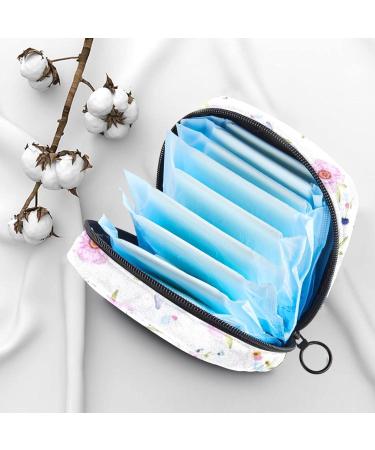 Menstrual Pad Bag with Zipper - Floral Pattern Ladies Napkin Pouch & Tampon Collection Bag for Women & Girls - Buy Online on GoSupps.com