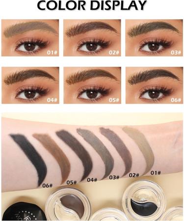 2 Colors Eyebrow Pomade Set-2 in 1 Waterproof Eyebrow Cream Gel Brown & Clear Brow Setting Glue Wax Filling & Shaping Tinted Brow Filler with Brow Brush Tool Eyebrow Color Makeup for Women -#02 02# Brown - Buy Online on GoSupps.com