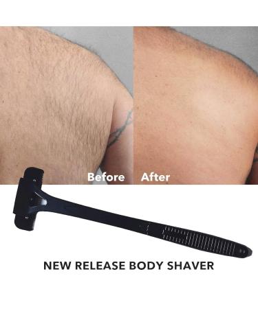 Milageto Back Razor for Men Long Handle Hair Removal Tool Collapsible DIY Back Scratcher & Leg Epilator Black - Buy Online on GoSupps.com