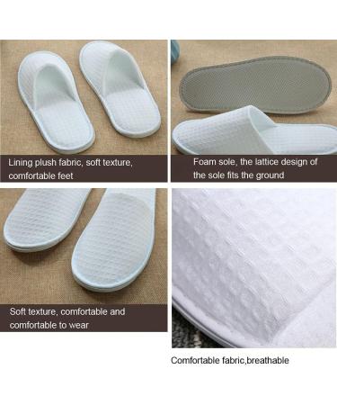 VASANA Hotel Slippers for Women & Men | 2 Pairs Soft Open Toe White Spa Slippers for Guests & Parties - Buy Online on GoSupps.com