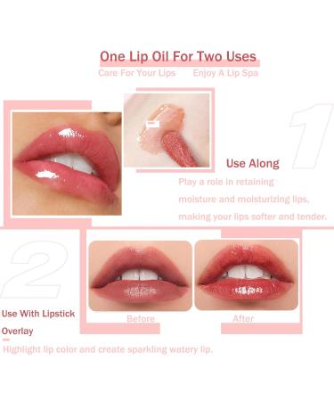 Plumping Lip Oil - Moisturizing Transparent Toot Lip Gloss & Balm for Dry Lips | Long Lasting Nourishing Pink Lip Care - Buy Online on GoSupps.com