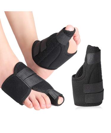 1 Pair Bunion Corrector Brace Bunion Splint Wrap Bunion Splint Toe Straightener Corrector Foot Pain Relief Women Men Nighttime Bunion Support Hammer Toe Separator Cushion for Hallux Valgus Arthritis Black