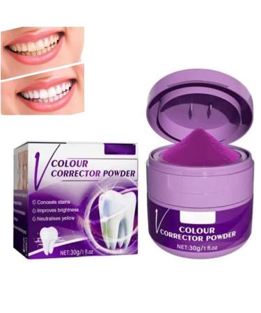 V34 Purple corrector Teeth Whitening Powder Tooth Stain Removal Oral Teeth Whitening Booster Purple Teeth Whitening Sensitive Teeth Powder For Against Yellow Teeth For All Teeth (1PC)