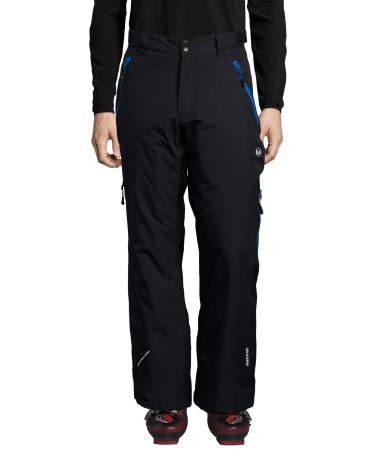 Ultrasport Professional Men Ski and Snowboard Function Pants Amud Recco Search System Outdoor/ Winter pants UltraFlow 5 000 wind- and water-repellent breathable seam welded XL black/ blue