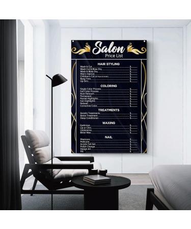 Vintage Barbershop Salon Price List Poster | Aesthetic Wall Art for Barber Shops | 16x24 inch Canvas Print - Buy Online on GoSupps.com
