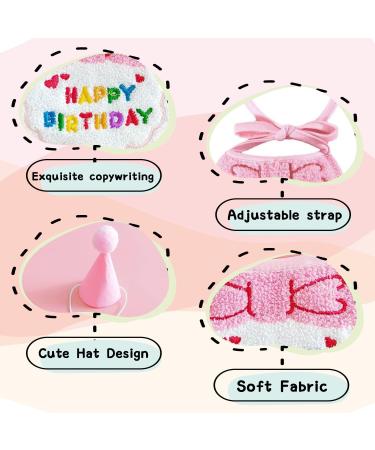 Happy Birthday Dog & Cat Party Supplies | Hundeburstag Bandana & Katzengeburtstagshut - Pink Pet Birthday Party Decorations - Buy Online on GoSupps.com
