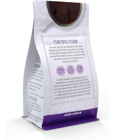 Crio Bru Brewed Cacao: Ecuador French Roast (Coco River) 284g (10oz) Bag | 100% Pure Ground Cacao | Great Substitute to Herbal Tea and Coffee | Honest Energy | Keto Whole 30 Paleo Organic Non-GMO - Buy Online on GoSupps.com