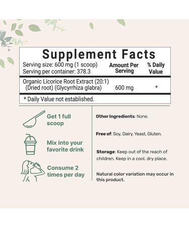 Organic Licorice Root Extract 20:1 Powder - 8oz (1 Year Supply) | Pure Licorice Tea Powder for Cough Relief and Comfortable Breathing | Non-GMO, Vegan Friendly - Buy Online on GoSupps.com