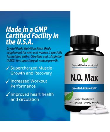N.O. Max Nitric Oxide Supplement - Boost Performance with L-Arginine Citrulline Malate & Beta Alanine - 60 Capsules - Buy Online on GoSupps.com