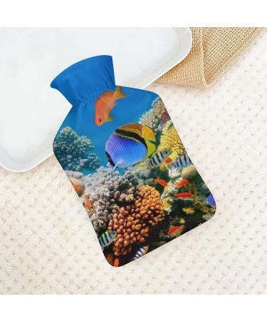 Underwater Fish Hot Water Bottle with Plush Cover - Hand Warmer for Adults & Children | 26.5x15.3cm - Buy Online on GoSupps.com