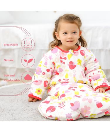 MIKAFEN Organic Cotton Baby Sleeping Bag 3.5Tog | Long Sleeves, 24-28in/3-6 Months - Buy Online on GoSupps.com