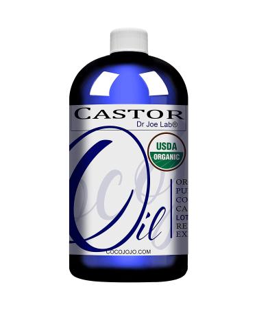Organic Castor Oil 32 oz - 100% Pure USDA Certified, Hexane-Free, Non-GMO Carrier Oil for Hair, Skin, Face, Body, Nails, Lashes, and Eyebrows - Buy Online on GoSupps.com