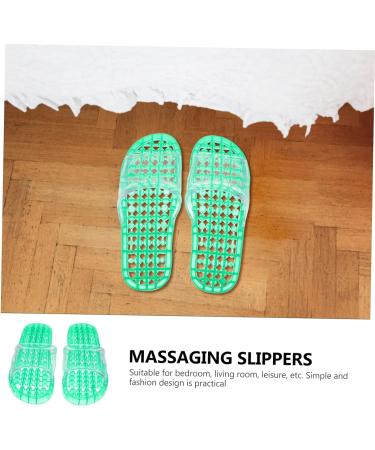 MAGICLULU 2 Pairs Slippers Quick Drying Shower Slippers Green Home Indoor Slippers Non Dorm Shoes Gym Foot Spa Soak Tub Shower Footware Massaging Travel Pvc Household Plastic Barrel 25x9.5cm 8x4pcs Greenx4pcs - Buy Online on GoSupps.com