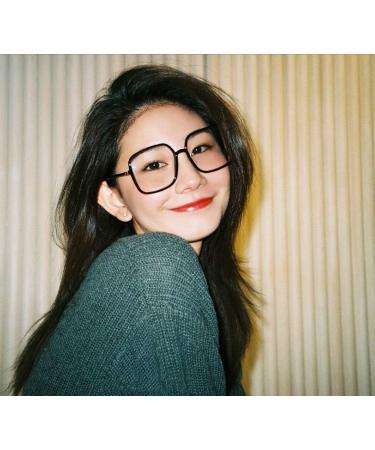 BIGGY Oversized Blue Light Blocking Glasses - Ultralight Anti Eyestrain Nerd Frames for Men & Women | Reduce Eye Strain for Reading TV Computer & Gaming | Anti-UV Rectangle Pink - Buy Online on GoSupps.com