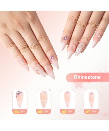 Morily 24 Pcs Ombre Pink Stiletto Press On Nails - Glossy Acrylic Fake Nail Kit for Women - Buy Online on GoSupps.com