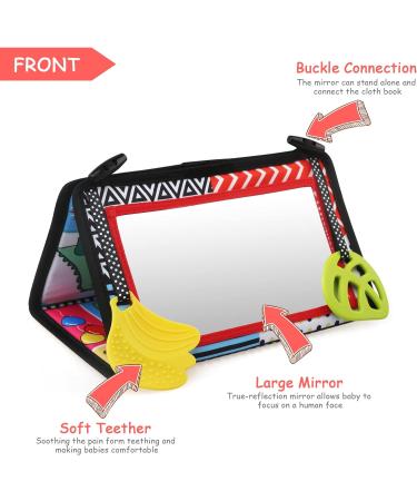 Bellestyle Baby Mirror Toys & Crackling Books - Educational Gifts for Newborns & Toddlers (0-9 Months) - Foldable Black & White Contrast Patterns - Buy Online on GoSupps.com