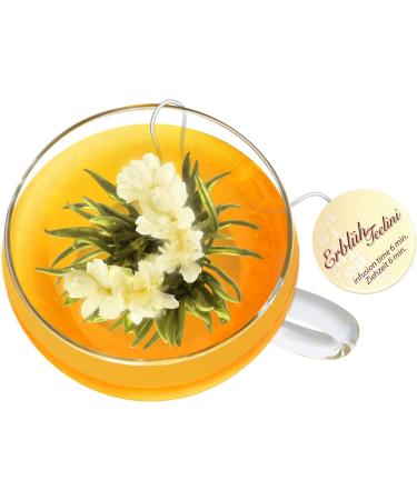 Creano Blooming Tea Gift Set - 8 Flowering Tea Balls in Glass Cup (200ml) - White Tea - Buy Online on GoSupps.com