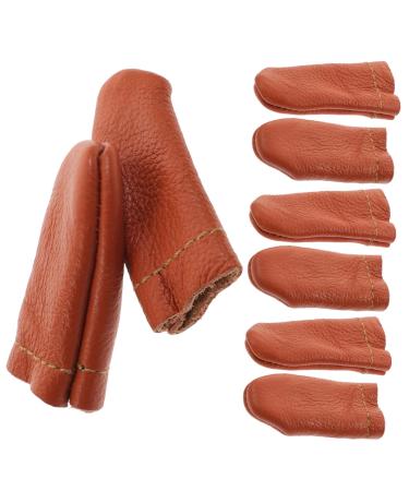 Didiseaon Embroidery Tools 10 Pairs Leather Finger Cots Protective Gear Work Finger Guard Leather Thumb Protector
