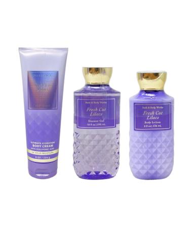 Bath & Body Works Fresh Cut Lilacs 3 Piece Bundle - Body Cream - Shower Gel - Body Lotion - Full Size