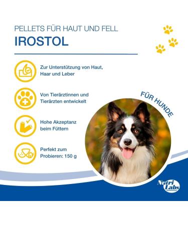 Nutrilabs IROSTOL Pellets for Dogs 150g | Dietary Supplements with MSM Biotin & Omega Fatty Acids | Essential Vitamins & Minerals for Dogs - Buy Online on GoSupps.com