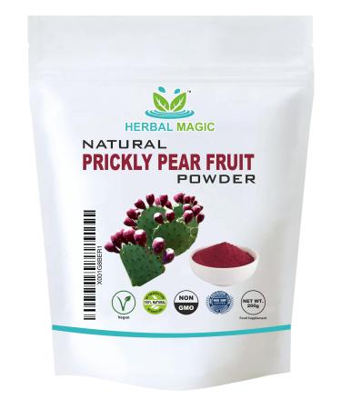 Herbal Magic's Pure & Natural Prickly Pear Fruit Powder -Nopal Cactus - Family of Beetroots & Dragon Fruit - Vibrant Smoothies -Natural Skin & Hair Care - Free from Fillers & preservatives -200gms 200.00 g (Pack of 1)
