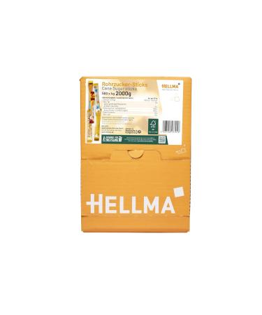 Hellma Cane Sugar Sticks - 500 Pack of 4g Brown Sugar Sachets | Perfect for Coffee & Tea | 2kg Storage Box | International Shipping Available - Buy Online on GoSupps.com