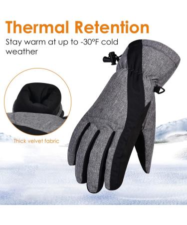 Fitfirst Waterproof Ski Gloves - Winter Touchscreen Snow Gloves for Men and Women - Grey, Large - Buy Online on GoSupps.com
