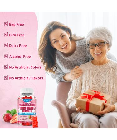 XIAAN Magnesium L-Threonate 500mg - Strawberry - 60 Gummies - Buy Online on GoSupps.com